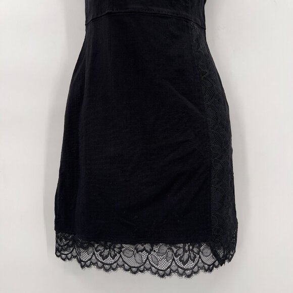 Free People Intimately Black One-Shoulder Lace Mini Cocktail Dress XS NWT - Picture 4 of 11